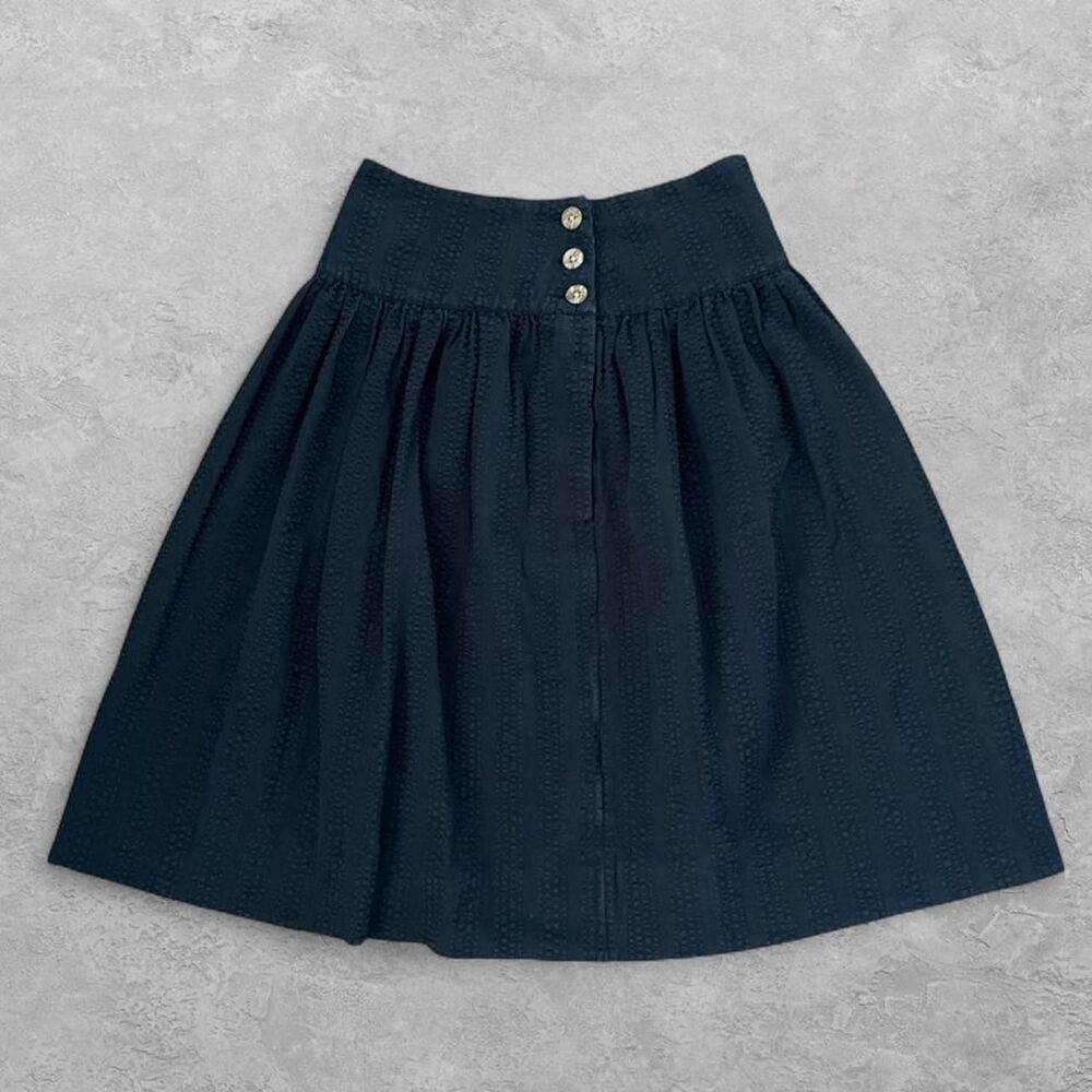 Free People Black Textured Button Front Midi Skirt Small